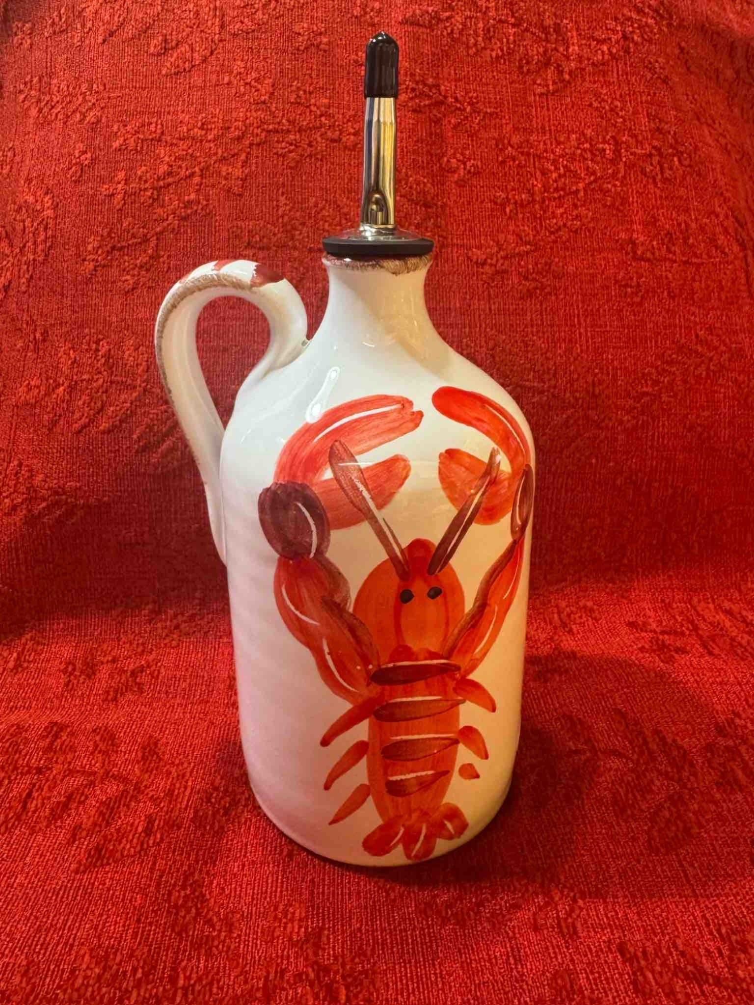Oliera con manico decoro aragosta - La Gabbianella Venezia