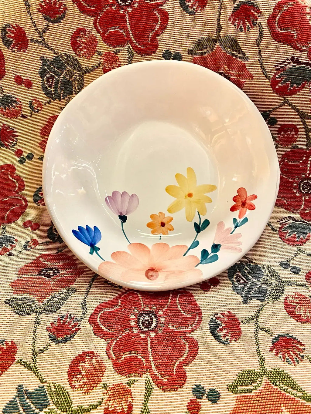 Piatto fondo decoro fiori - La Gabbianella Venezia