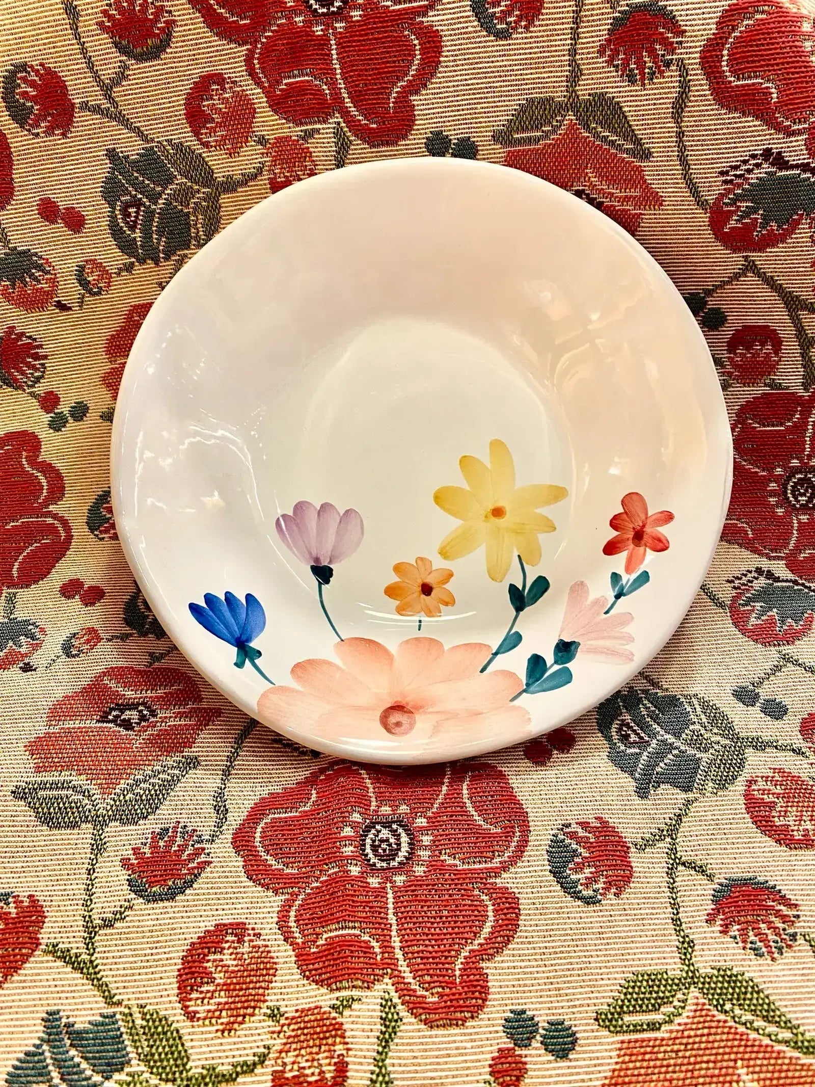 Piatto fondo decoro fiori - La Gabbianella Venezia