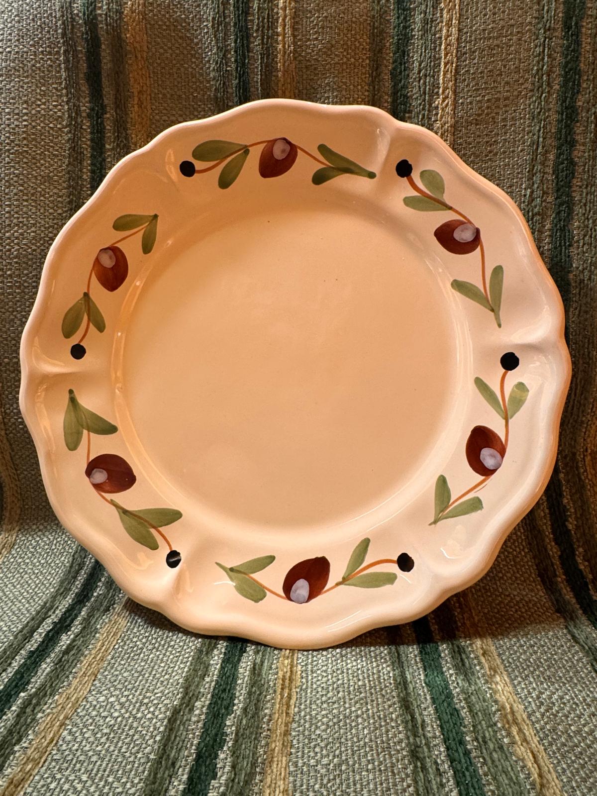 Piatto piano decoro olive - La Gabbianella Venezia