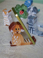 Poggia Cellulare in Ceramica Gatto Bianco e beige - La Gabbianella Venezia