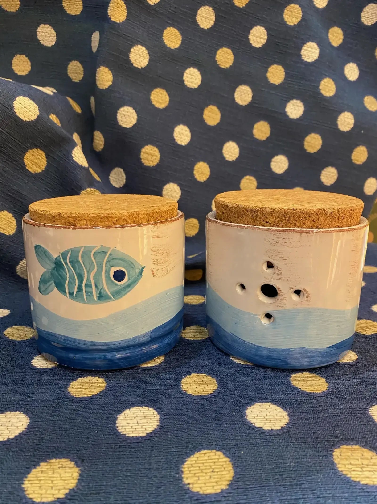 Porta aglio decoro onde marine - La Gabbianella Venezia