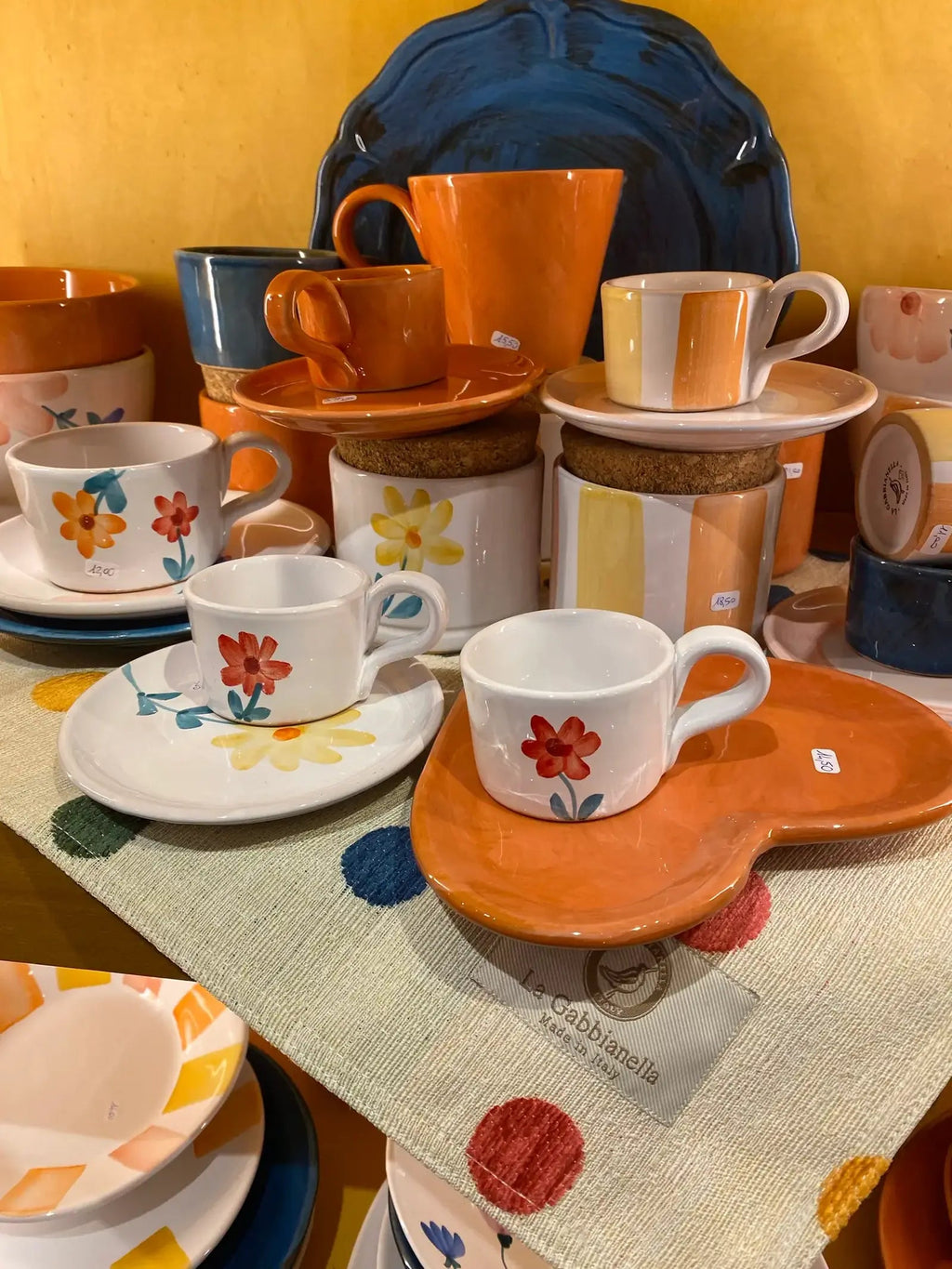 Tazza cappuccino con piattino decoro fiori - La Gabbianella Venezia