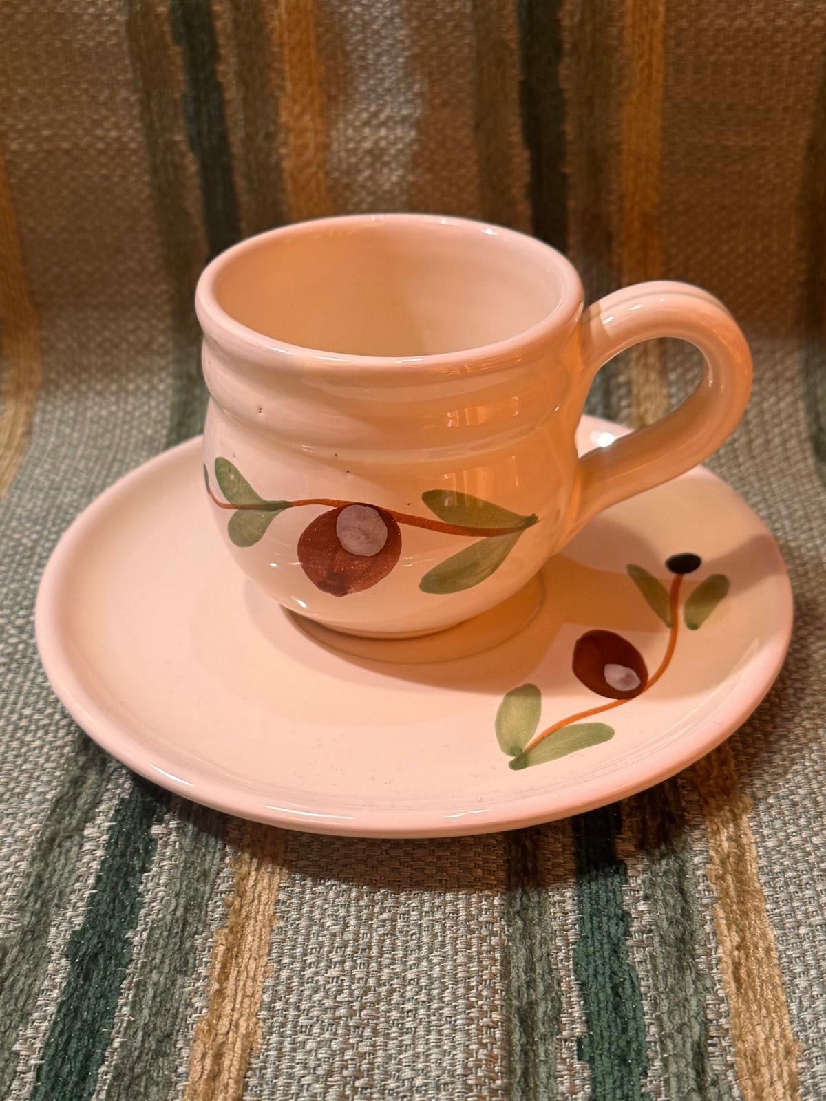 Tazza cappuccino con piattino decoro olive - La Gabbianella Venezia