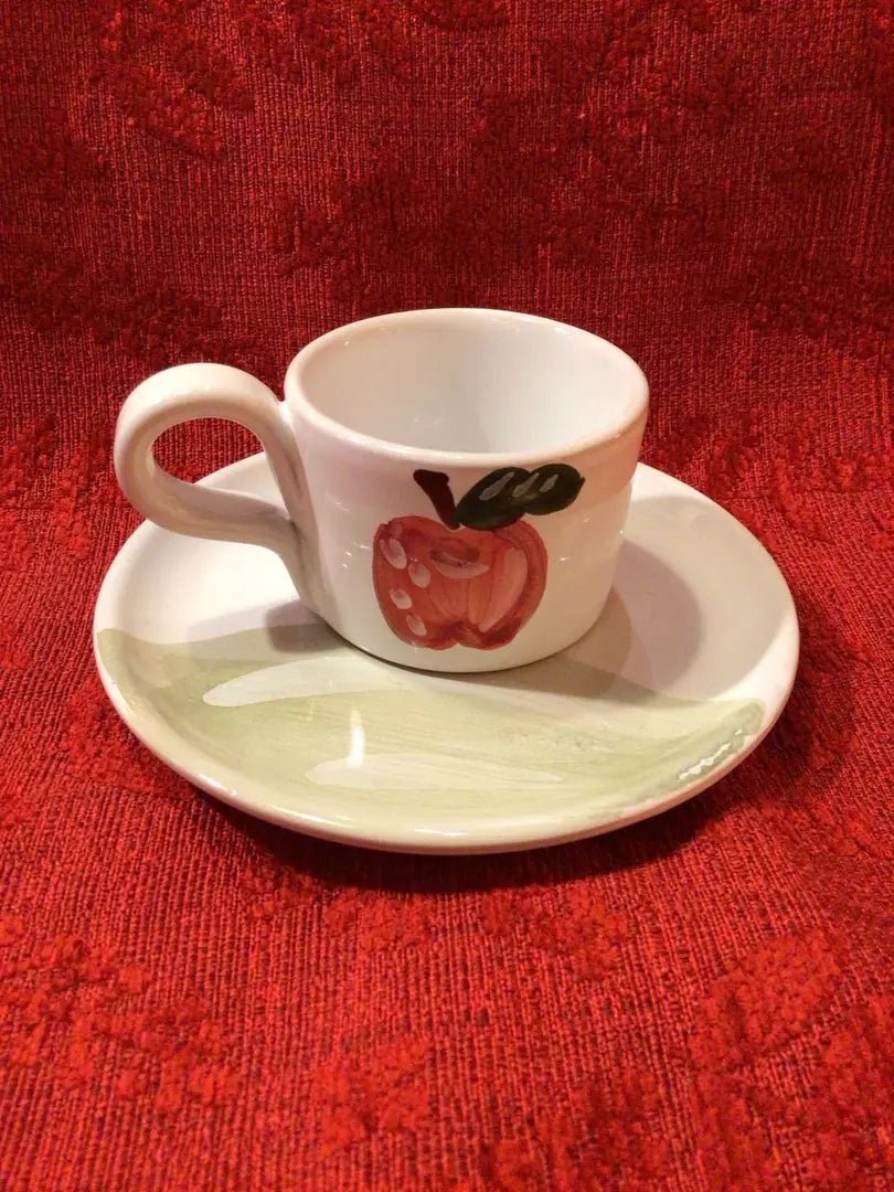 Tazzina Caffè con piattino Decoro Mela - La Gabbianella Venezia