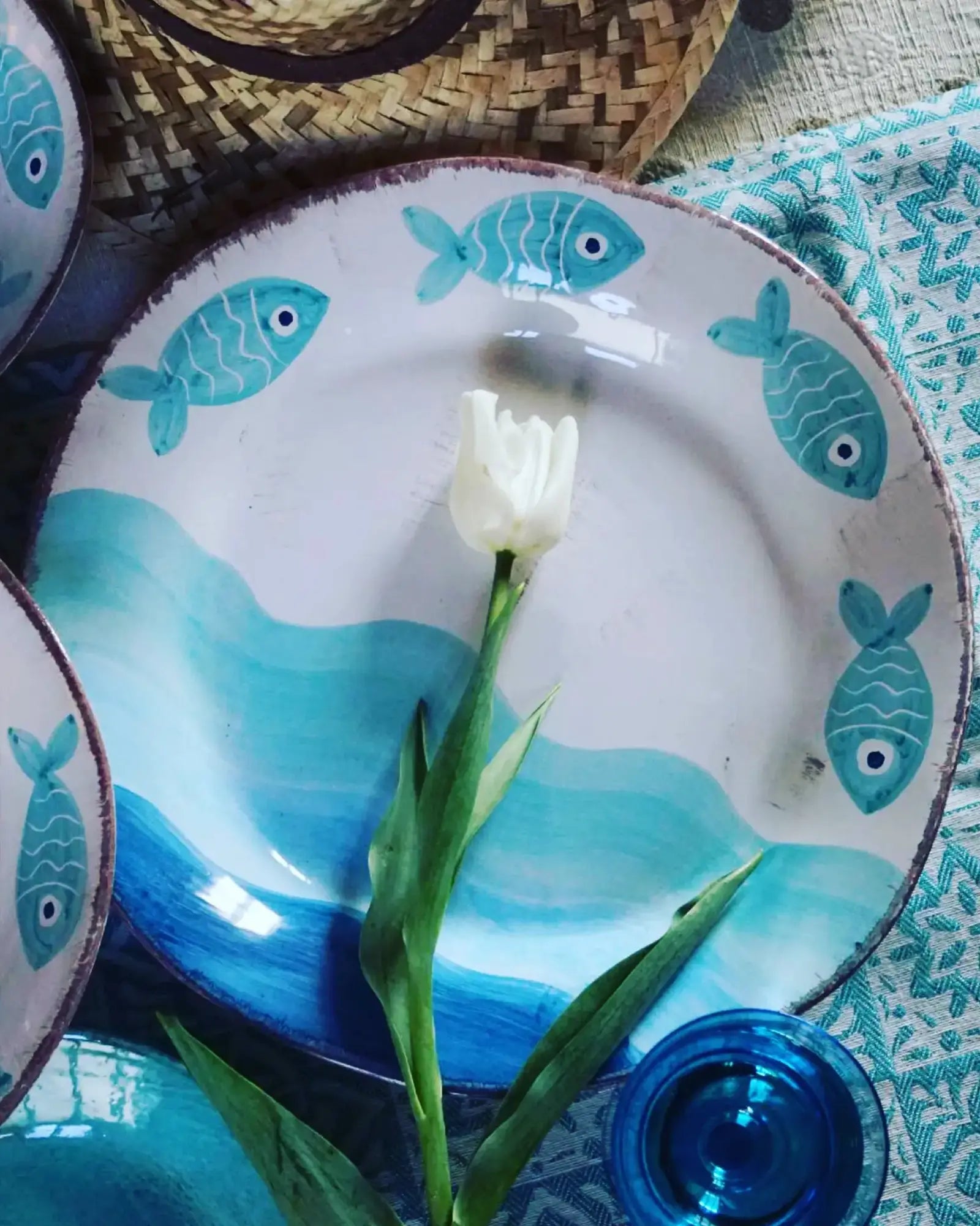 Vassoio centrotavola piatto da portata onde marine - La Gabbianella Venezia