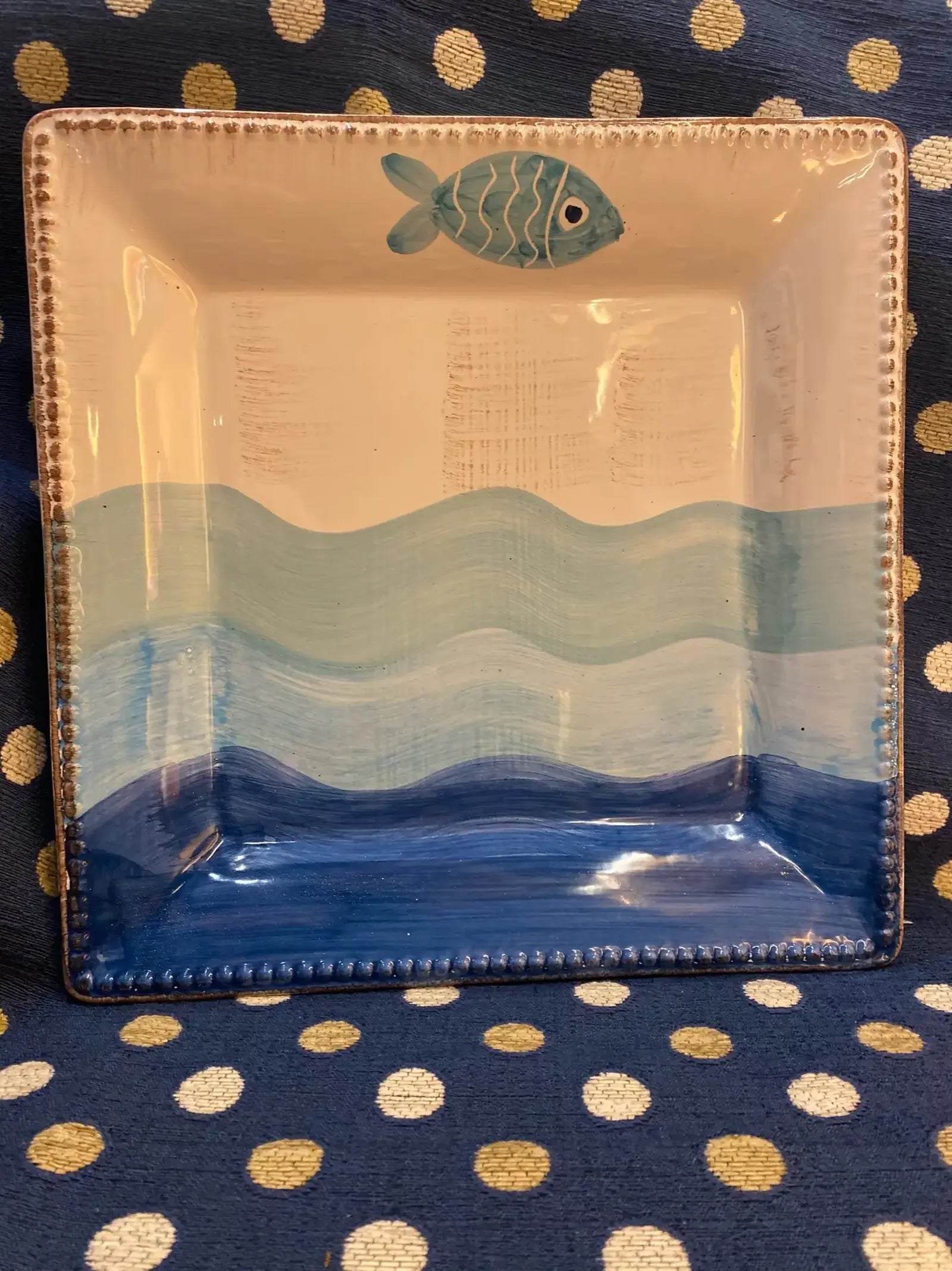 Vassoio quadrato onde marine - La Gabbianella Venezia